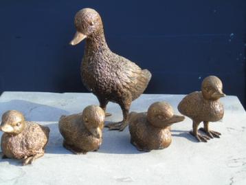 bronzen beeld eendenfamilie set van 5 stuks... beschikbaar voor biedingen