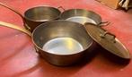 Set van 5 vintage koperen pannen- potten, Ophalen of Verzenden, Koper