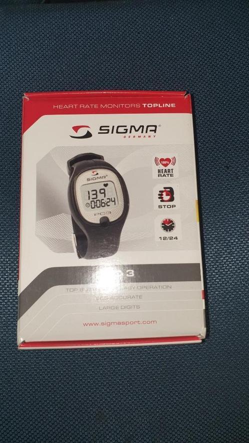 jw1239:horloge sporthorloge hartslagmeter: De Sigma PC 3, Sport en Fitness, Hartslagmeters, Zo goed als nieuw, Sigma, Met borstriem