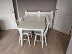Tafel en stoelen, Ophalen, 100 tot 150 cm, Eikenhout, 50 tot 100 cm