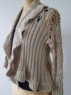 OGO - Joli gilet beige ajouré - T.40-42, Kleding | Dames, Truien en Vesten, Maat 38/40 (M), OGO, Beige, Ophalen of Verzenden