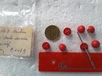 set van 7 knoopjes 10 mm knalrode halve bol met schacht B107, Ophalen of Verzenden, Nieuw, Knoop of Knopen
