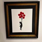 Banksy girl with balloons met stempel en nummering, Antiek en Kunst, Ophalen