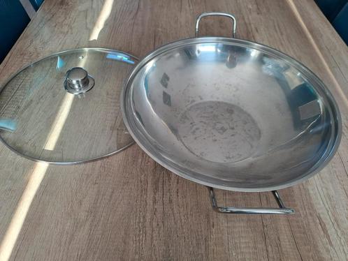Diameter van de wok: 36 cm, Huis en Inrichting, Keuken | Potten en Pannen, Wok, Aluminium, Ophalen of Verzenden