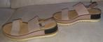 SANDALES GENRE GABOR BEIGE SEMELLES ÉPAISSES 39-40, Ophalen of Verzenden, Gedragen, Beige