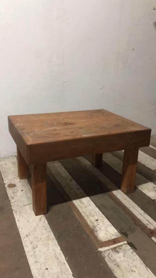 Table d'appoint en chêne massif - industriel/shabby chic, Maison & Meubles, Tables | Tables d'appoint, Utilisé, Carré, Moins de 45 cm