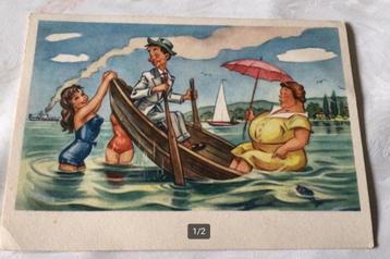 Oude postkaart humor fantasie postkaart beschikbaar voor biedingen