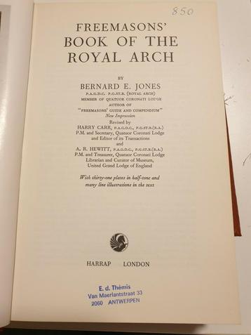 Freemasons' Book of the Royal Arch  Bernard E. Jones  
