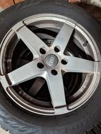 4 x Audi velgen met winterbanden Firestone 225/55 R16, Velg(en), Gebruikt, Ophalen of Verzenden, Winterbanden