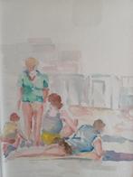 AQUAREL M.VAN DEN BEMPT  met kadertje, Antiek en Kunst, Ophalen of Verzenden