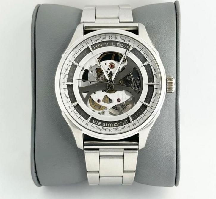Hamilton jazzmaster viewmatic skeleton auto, Handtassen en Accessoires, Horloges | Heren, Ophalen