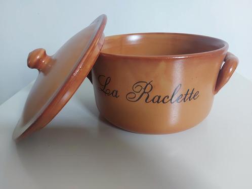 Raclette terracotta ovenschotel, fondue met deksel, Huis en Inrichting, Keuken | Potten en Pannen, Zo goed als nieuw, Overige typen