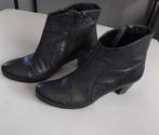 Zwarte lederen enkellaarsjes,met rits,hak 6 cm,maat 40,, Kleding | Dames, Zwart, Lage of Enkellaarzen, Ophalen of Verzenden, Footnotes