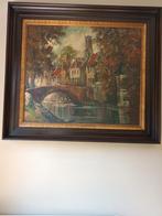 Zeer mooie oude schilderij, Het Minnewater Van Brugge., Ophalen