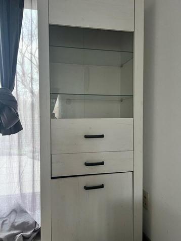 Witte vitrinekast, Huis en Inrichting, Ophalen, Gebruikt