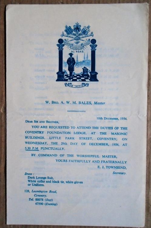 Request to attend the Duties of the Coventry Lodge - 1954, Boeken, Esoterie en Spiritualiteit, Gelezen, Achtergrond en Informatie