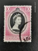 Singapour-Malaisie 1953 - couronnement de la reine Elisabeth, Timbres & Monnaies, Affranchi, Enlèvement ou Envoi