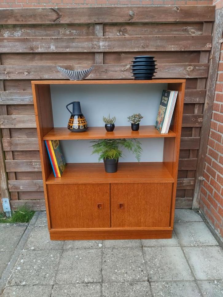 Meuble bibliothèque, vinyles vintage, Maison & Meubles, Armoires | Bibliothèques, Teck, Enlèvement