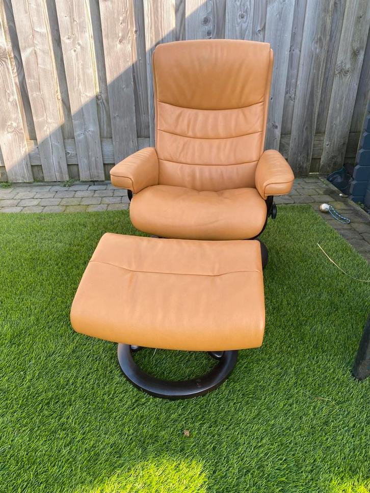 Stressless fauteuil met voetenbank, Maison & Meubles, Fauteuils, Comme neuf, Enlèvement