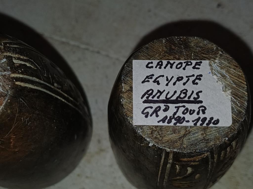 rare ancien 2 CANOPES ÉGYPTIENS EN PIERRE, Enlèvement ou Envoi