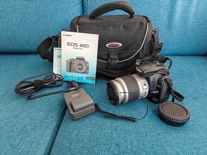 Canon EOS 400D Spiegelreflexcamera + 28-90mm lens te koop, TV, Hi-fi & Vidéo, Appareils photo numériques, Comme neuf, Reflex miroir