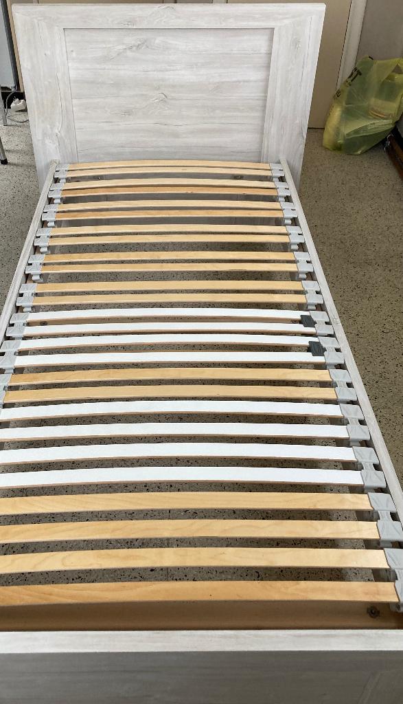 2x 1persoonbed + lattenbodem, Huis en Inrichting, Slaapkamer | Bedden, Ophalen, Gebruikt, Eenpersoons, Modern