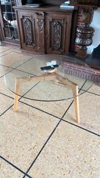 Salontafel glas en hout, Huis en Inrichting, Tafels | Salontafels, Ophalen, Zo goed als nieuw, Glas, Nordic