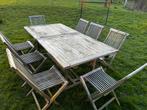 Table et chaise de jardin en teck, Enlèvement, Utilisé, Rectangulaire, Bois de teck
