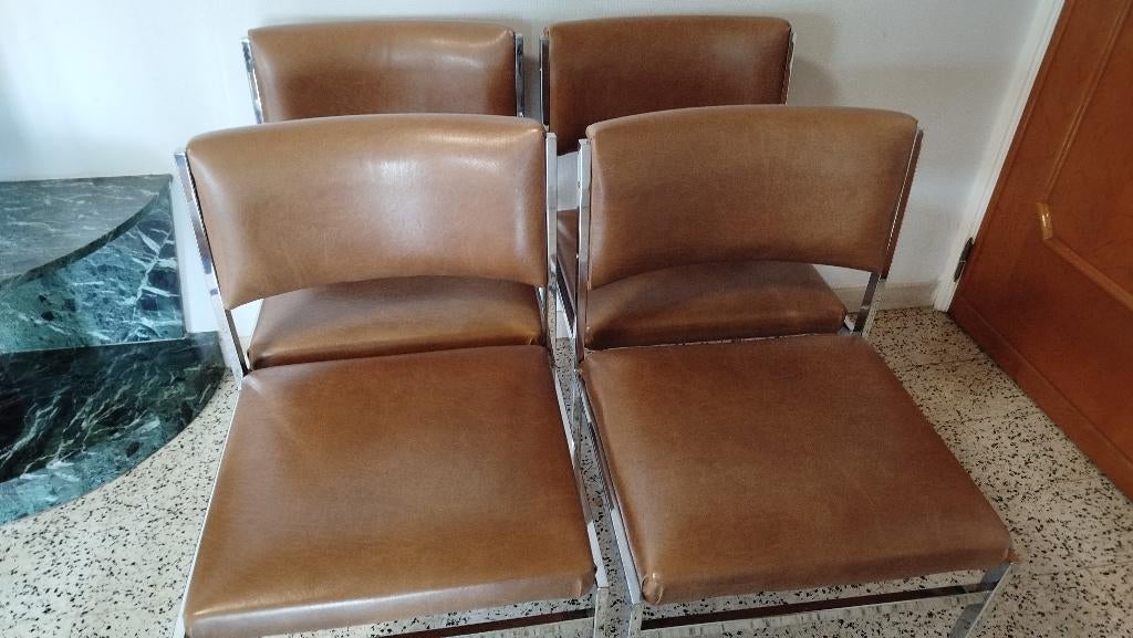 Vintage keukenstoelen, Ophalen, Gebruikt, Bruin, Vijf, Zes of meer stoelen