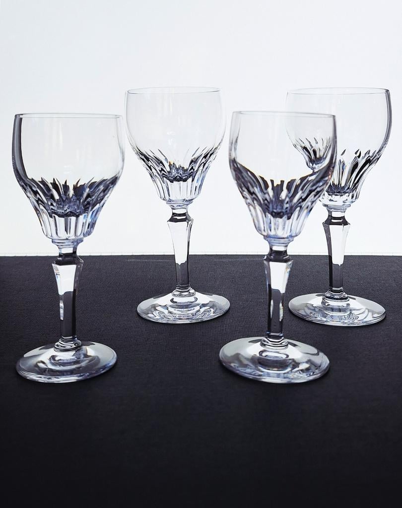 4 verres à vin en cristal Cristal Sèvre, Enlèvement ou Envoi