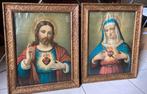 Jezus en Maria, prent in kader, Antiek en Kunst, Ophalen of Verzenden