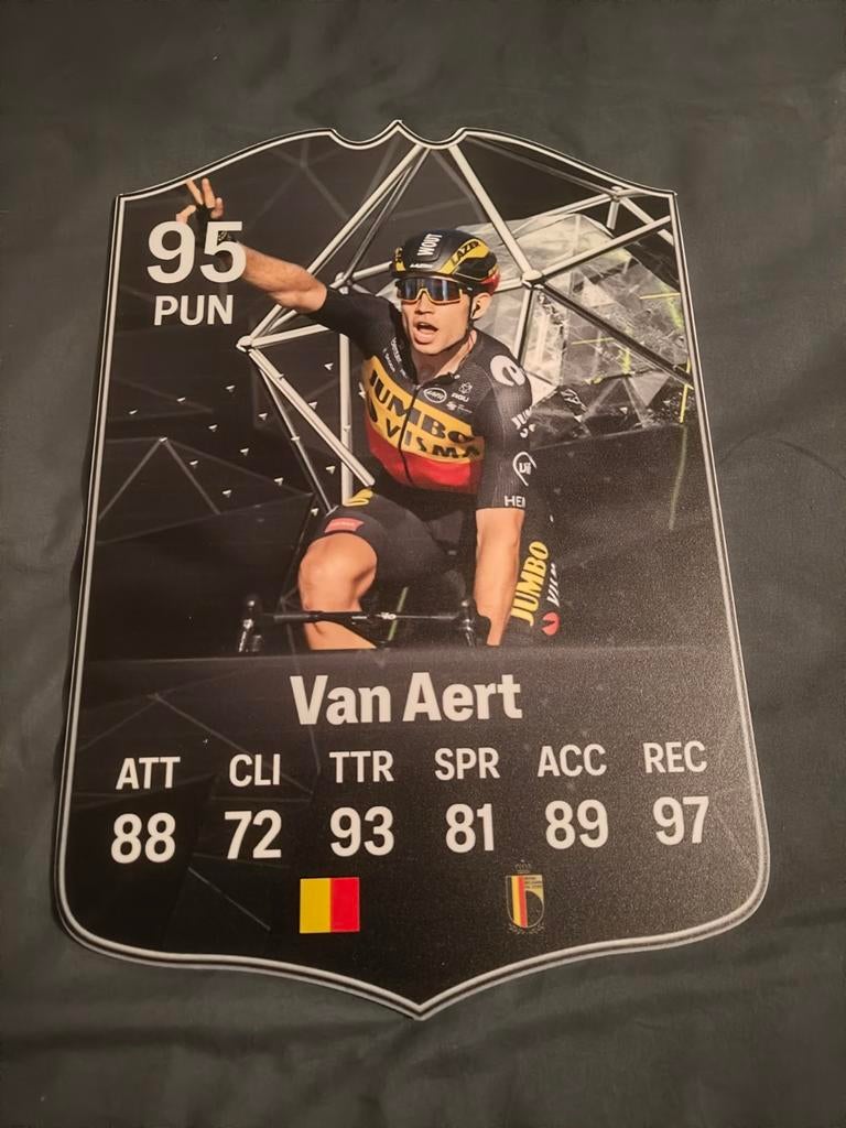 Wielerkaartje (37cmx25cm) - Wout Van Aert, Ophalen, Zo goed als nieuw, Plaatje