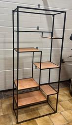 Étagère design industriel – métal noir & bois, Enlèvement, Comme neuf