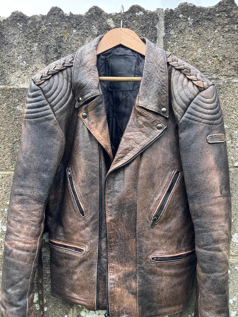 veste moto cuir 100 %veritable, Enlèvement, Comme neuf