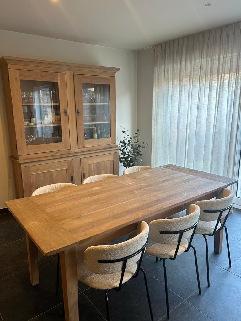 Mooie landelijke eetkamer in massief eik, Enlèvement, Utilisé, Landelijk, 6 à 8 chaises