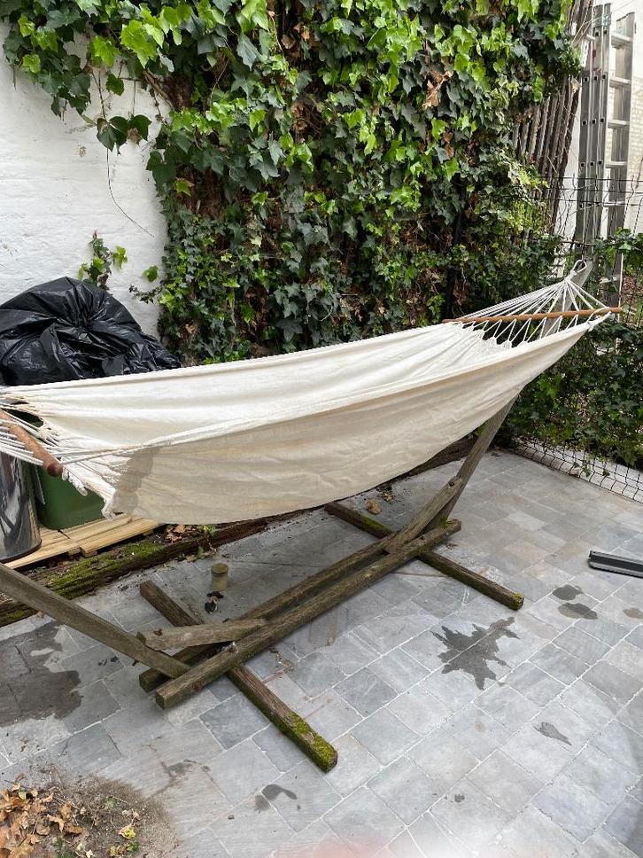 Hangmat met staander, Tuin en Terras, Hangmatten, Gebruikt, Eenpersoons, Met standaard, Buiten, Ophalen