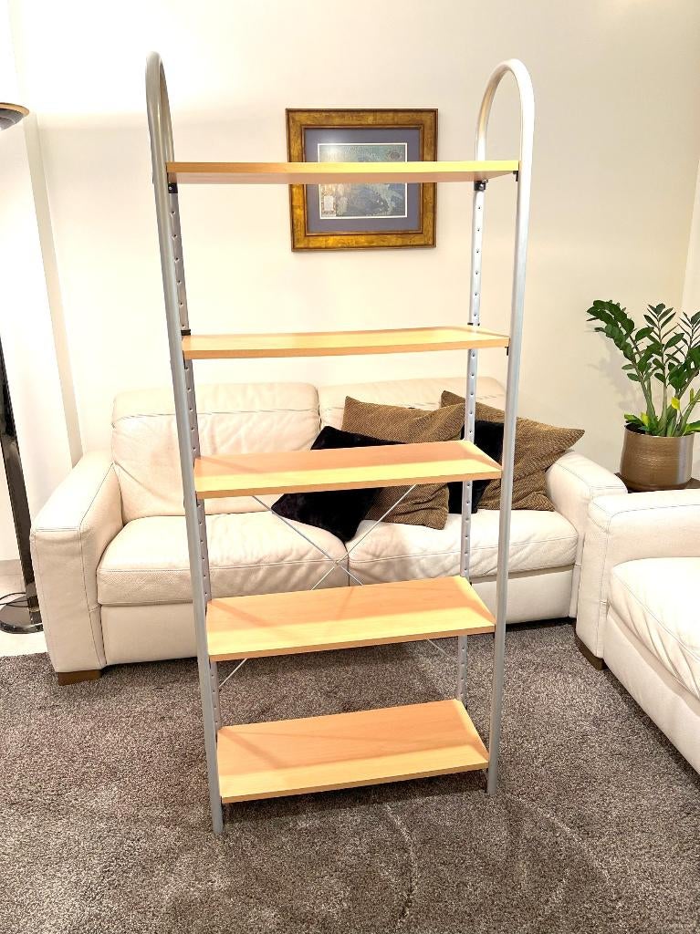 Bibliothèque grise en excellent état, Métal, 25 à 50 cm, Avec tablette(s), Comme neuf