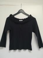 Elegante zwarte top met rucheskraag /maat M, Vêtements | Femmes, Tops, Enlèvement ou Envoi