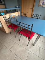 chaises en fer forgé avec coussins + 4 nouveaux coussins, Maison & Meubles, Tissus, Comme neuf, Enlèvement, Cinq, Six Chaises ou plus