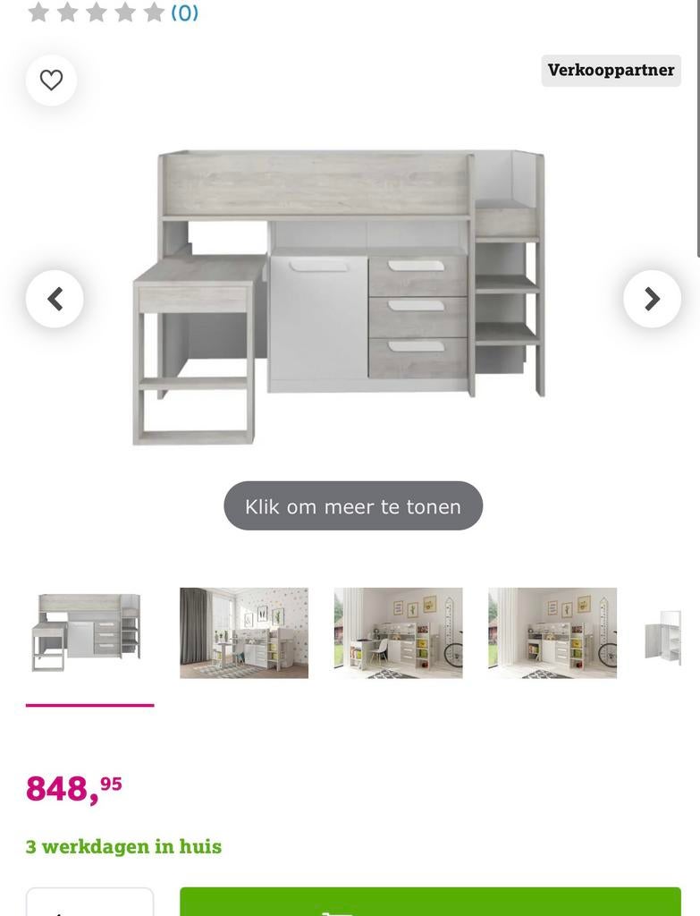 Hoogslaper, Huis en Inrichting, Slaapkamer | Stapelbedden en Hoogslapers, Zo goed als nieuw, Hoogslaper, 200 cm, Ophalen