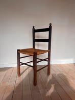 Chaise vintage en bois - assise paillée, Maison & Meubles, Enlèvement, Comme neuf, Bois, Une