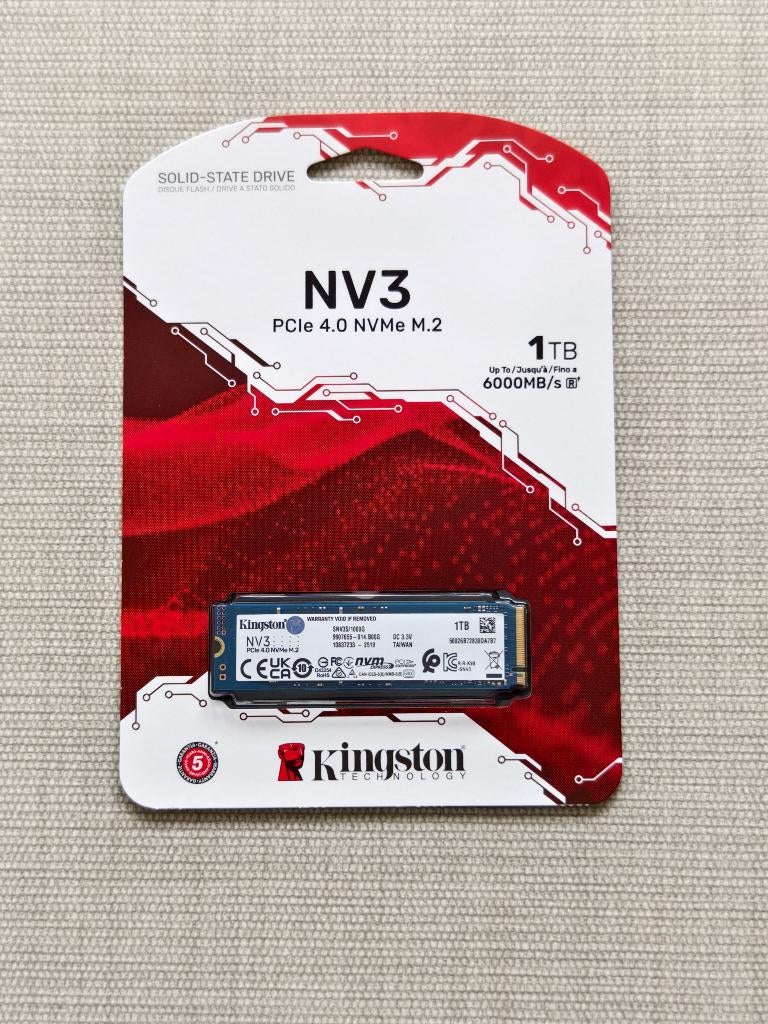 Kingston NV3 PCIe 4.0 NVMe SSD 1TB (nieuw), Neuf, SSD, 1TB, Enlèvement ou Envoi