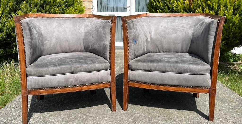 Une paire de fauteuil cabriolet, Maison & Meubles, Fauteuils, Utilisé, Bois, 50 à 75 cm, Moins de 75 cm, Enlèvement ou Envoi