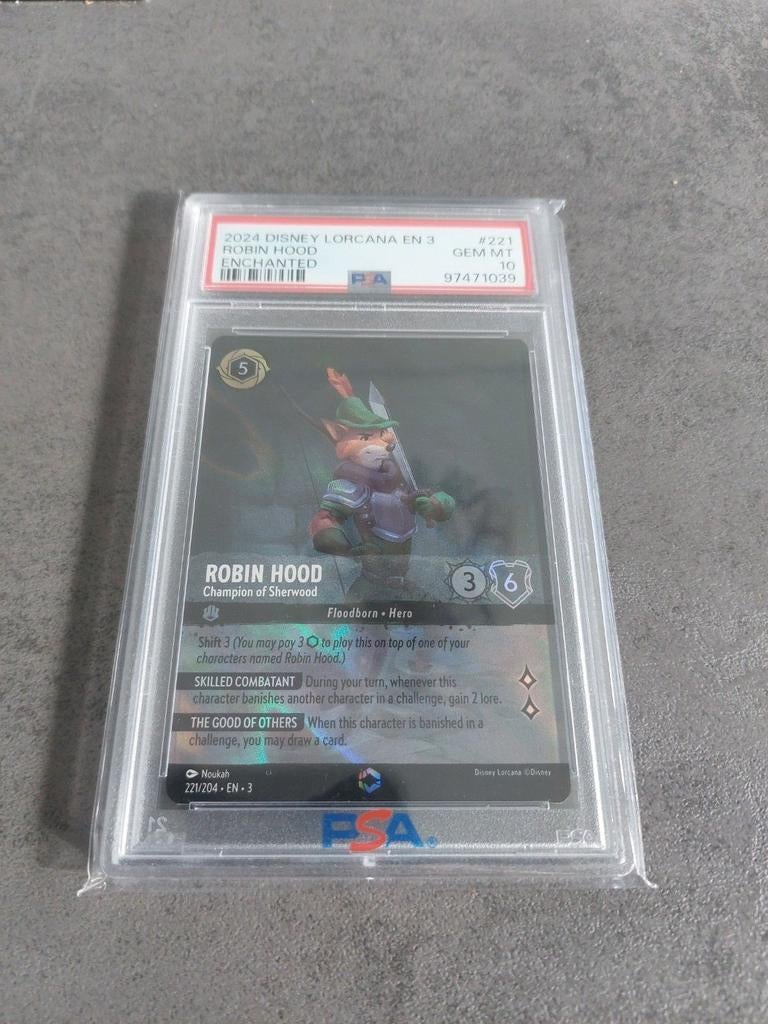 PSA 10 Robin Hood lorcana, Ophalen of Verzenden