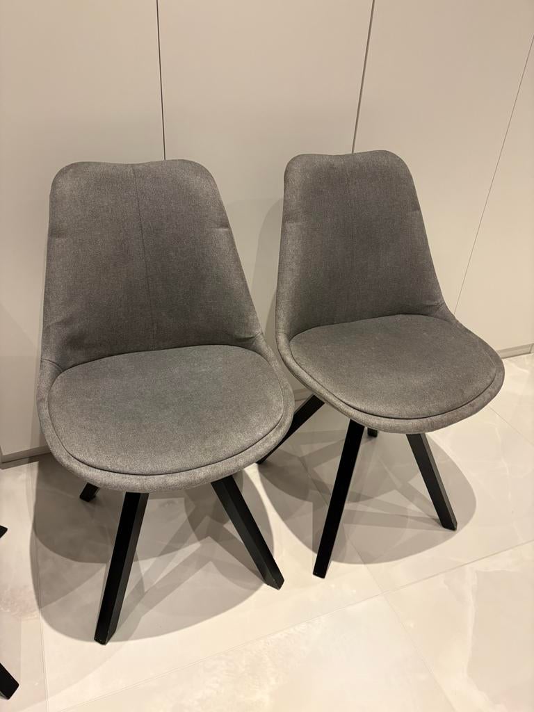 2x chaise de table, Gris, Deux, Enlèvement, Utilisé