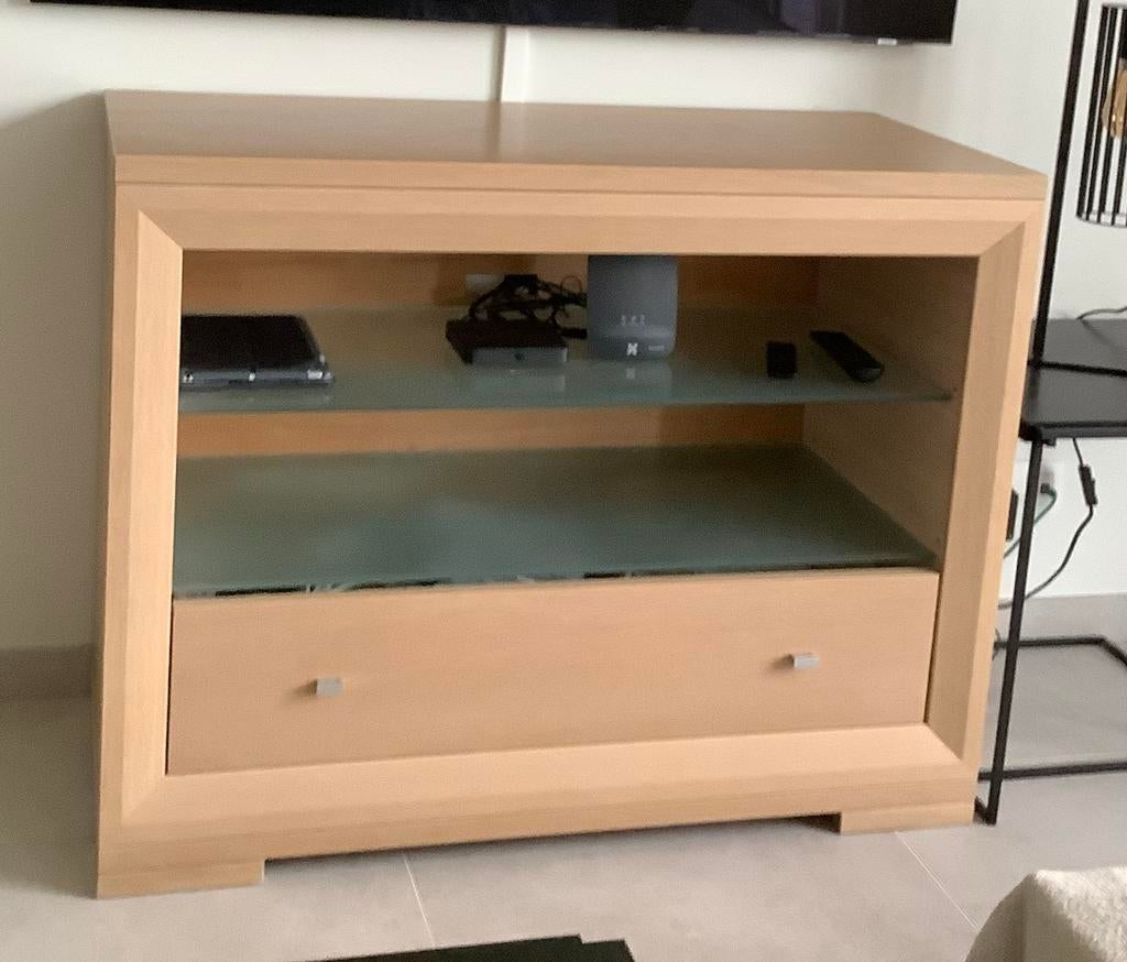 Tv meubel, Huis en Inrichting, Ophalen, 100 tot 150 cm, Eikenhout, Zo goed als nieuw