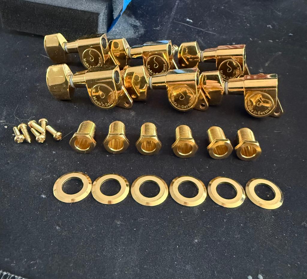 German Schaller Tuner Gold R set TE KOOP!, Musique & Instruments, Instruments | Pièces, Enlèvement ou Envoi, Comme neuf, Guitare électrique