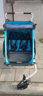 THULE REMORQUE POUR 2 ENFANTS AVEC SIÈGE BÉBÉ  👌, Vélos & Vélomoteurs, Enlèvement ou Envoi