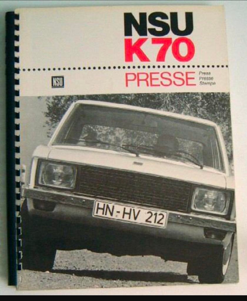 NSU K70 VW VOLKSWAGEN K70 NSU - Gezocht - PERSMAP, Ophalen of Verzenden