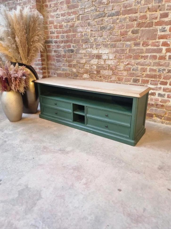 Meuble TV en bois massif, Maison & Meubles, Armoires | Mobilier de télévision, Utilisé, Moins de 100 cm, 150 à 200 cm, 25 à 50 cm